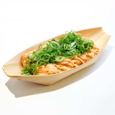 明太子マヨネーズたこ焼き / Spicy red caviar and mayonnaise Takoyaki｜池袋でたこ焼きのデリバリーならたこ焼 元祖どないや池袋店